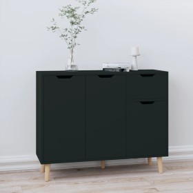 Aparador de madera de ingeniería negro 90x30x72 cm de , Aparadores - Ref: Foro24-326814, Precio: 115,18 €