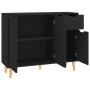 Aparador de madera de ingeniería negro 90x30x72 cm von , Sideboards - Ref: Foro24-326814, Preis: 115,29 €, Rabatt: %