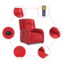 Sillón de masaje reclinable eléctrico de cuero artificial rojo von , Sessel - Ref: Foro24-3205148, Preis: 271,87 €, Rabatt: %