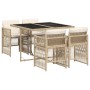 Set comedor de jardín 5 pzas con cojines ratán sintético beige von , Gartensets - Ref: Foro24-3210898, Preis: 284,63 €, Rabat...
