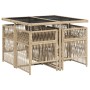 Set comedor de jardín 5 pzas con cojines ratán sintético beige von , Gartensets - Ref: Foro24-3210898, Preis: 284,63 €, Rabat...
