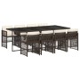 Set comedor para jardín 9 pzas y cojines ratán sintético marrón de , Conjuntos de jardín - Ref: Foro24-3210921, Precio: 545,0...