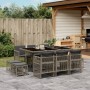 Set de comedor de jardín 11 pzas y cojines ratán sintético gris by , Garden sets - Ref: Foro24-3210968, Price: 501,57 €, Disc...