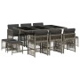 Set de comedor de jardín 11 pzas y cojines ratán sintético gris by , Garden sets - Ref: Foro24-3210968, Price: 501,57 €, Disc...