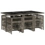 Set de comedor de jardín 11 pzas y cojines ratán sintético gris by , Garden sets - Ref: Foro24-3210968, Price: 501,57 €, Disc...