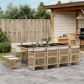 Set comedor de jardín con cojines 13 pzas ratán sintético beige von , Gartensets - Ref: Foro24-3210982, Preis: 717,12 €, Raba...