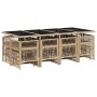 Set comedor de jardín con cojines 13 pzas ratán sintético beige von , Gartensets - Ref: Foro24-3210982, Preis: 717,12 €, Raba...