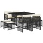 Set de comedor de jardín 9 pzas y cojines ratán sintético negro von , Gartensets - Ref: Foro24-3210954, Preis: 356,73 €, Raba...