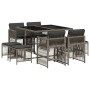 Set comedor jardín 9 pzas y cojines ratán sintético gris von , Gartensets - Ref: Foro24-3210956, Preis: 369,58 €, Rabatt: %