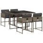 Set comedor de jardín 5 piezas con cojines ratán sintético gris von , Gartensets - Ref: Foro24-3211256, Preis: 254,11 €, Raba...
