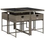 Set comedor de jardín 5 piezas con cojines ratán sintético gris von , Gartensets - Ref: Foro24-3211256, Preis: 254,11 €, Raba...