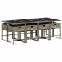Set comedor jardín 9 pzas y cojines ratán sintético gris by , Garden sets - Ref: Foro24-3211280, Price: 504,57 €, Discount: %