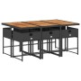 Set de comedor de jardín 7 pzas y cojines ratán sintético negro von , Gartensets - Ref: Foro24-3211275, Preis: 423,19 €, Raba...