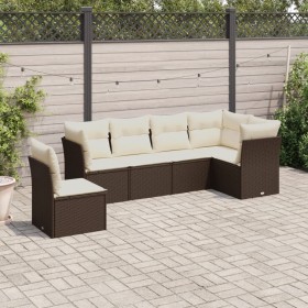 Juego de sofás de jardín 7 piezas con cojines ratán PE marrón by , Garden sets - Ref: Foro24-3217713, Price: 453,63 €, Discou...