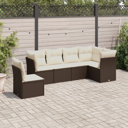 Juego de sofás de jardín 7 piezas con cojines ratán PE marrón by , Garden sets - Ref: Foro24-3217713, Price: 453,63 €, Discou...