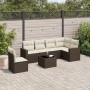 Juego de sofás de jardín 7 piezas con cojines ratán PE marrón by , Garden sets - Ref: Foro24-3219033, Price: 463,42 €, Discou...
