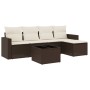 Set sofás de jardín 6 piezas y cojines ratán sintético marrón von , Modulare Sofas für den Außenbereich - Ref: Foro24-3251240...