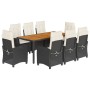 Set de comedor de jardín 9 pzas y cojines ratán sintético negro von , Gartensets - Ref: Foro24-3212660, Preis: 1,00 €, Rabatt: %