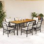 Set de comedor de jardín 7 pzas y cojines ratán sintético negro von , Gartensets - Ref: Foro24-3212040, Preis: 677,99 €, Raba...