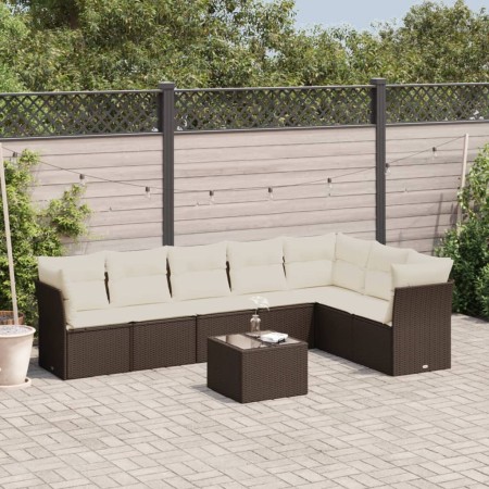 Set sofás de jardín 8 piezas y cojines ratán sintético marrón by , Garden sets - Ref: Foro24-3217753, Price: 509,10 €, Discou...