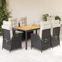 Set de comedor de jardín 7 pzas y cojines ratán sintético negro von , Gartensets - Ref: Foro24-3213090, Preis: 814,27 €, Raba...