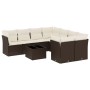 Set de sofás de jardín 9 pzas y cojines ratán sintético marrón by , Garden sets - Ref: Foro24-3249162, Price: 611,12 €, Disco...