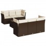 Juego de sofás de jardín 7 piezas con cojines ratán PE marrón by , Garden sets - Ref: Foro24-3217263, Price: 436,54 €, Discou...