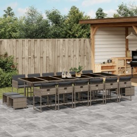 Set comedor de jardín 17 pzas y cojines ratán sintético gris von , Gartensets - Ref: Foro24-3211364, Preis: 868,45 €, Rabatt: %