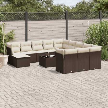 Set de sofás de jardín con cojines 13 piezas ratán PE marrón by , Garden sets - Ref: Foro24-3218643, Price: 866,57 €, Discoun...