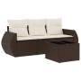 Set de sofás de jardín 4 pzas y cojines ratán sintético marrón by , Garden sets - Ref: Foro24-3253410, Price: 288,06 €, Disco...
