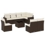 Set de sofás de jardín 9 pzas y cojines ratán sintético marrón by , Garden sets - Ref: Foro24-3219073, Price: 561,55 €, Disco...