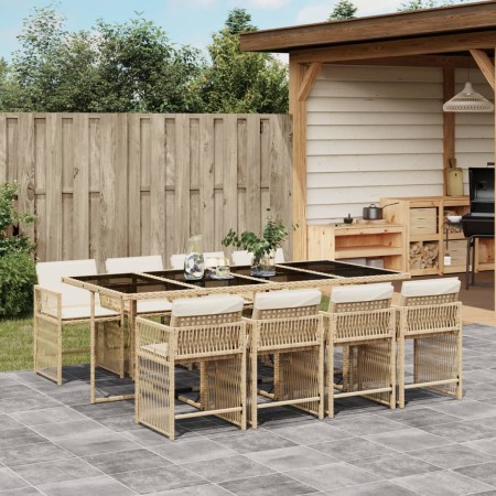 Set comedor de jardín 9 pzas con cojines ratán sintético beige von , Gartensets - Ref: Foro24-3211642, Preis: 573,47 €, Rabat...