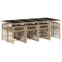 Set comedor de jardín 9 pzas con cojines ratán sintético beige von , Gartensets - Ref: Foro24-3211642, Preis: 573,47 €, Rabat...