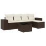 Set sofás de jardín 6 piezas y cojines ratán sintético marrón von , Gartensets - Ref: Foro24-3254840, Preis: 386,07 €, Rabatt: %
