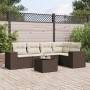 Set sofás de jardín 6 piezas y cojines ratán sintético marrón by , Garden sets - Ref: Foro24-3254880, Price: 429,08 €, Discou...