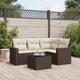 Set comedor de jardín 5 piezas y cojines ratán sintético marrón by , Garden sets - Ref: Foro24-3218913, Price: 334,93 €, Disc...