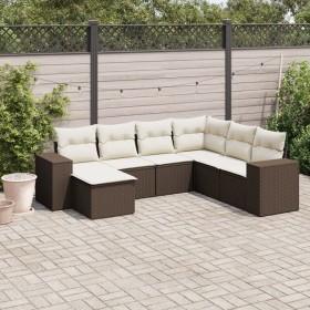 Juego de sofás de jardín 7 piezas con cojines ratán PE marrón von , Gartensets - Ref: Foro24-3254040, Preis: 456,42 €, Rabatt: %