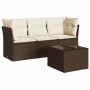 Set de sofás de jardín 4 pzas y cojines ratán sintético marrón von , Gartensets - Ref: Foro24-3217223, Preis: 245,93 €, Rabat...