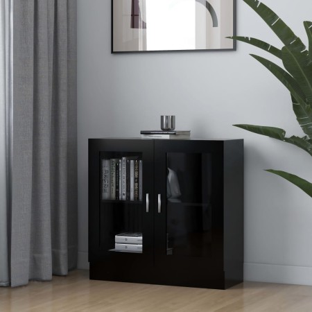 Sperrholzvitrine schwarz 82,5x30,5x80 cm von vidaXL, Bücherregale und Regale - Ref: Foro24-802742, Preis: 68,29 €, Rabatt: %