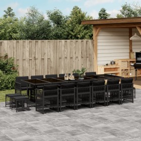 Set de muebles jardín 17 pzas con cojines ratán sintético negro de , Conjuntos de jardín - Ref: Foro24-3211003, Precio: 892,1...