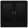 Vitrina de madera contrachapada negro 82,5x30,5x80 cm