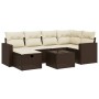 Juego de sofás de jardín 7 piezas con cojines ratán PE marrón by , Garden sets - Ref: Foro24-3263499, Price: 438,53 €, Discou...