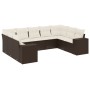 Set de sofás de jardín 9 pzas y cojines ratán sintético marrón de , Conjuntos de jardín - Ref: Foro24-3255340, Precio: 626,91...