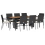 Set de comedor de jardín 9 pzas y cojines ratán sintético negro von , Gartensets - Ref: Foro24-3213503, Preis: 639,84 €, Raba...