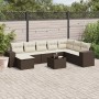 Set de sofás de jardín 9 pzas y cojines ratán sintético marrón by , Garden sets - Ref: Foro24-3222972, Price: 575,86 €, Disco...