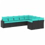 Set de sofás de jardín 9 pzas con cojines ratán sintético negro by , Garden sets - Ref: Foro24-3219427, Price: 725,58 €, Disc...