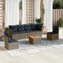 Set de sofás de jardín 7 pzas con cojines ratán sintético gris by , Garden sets - Ref: Foro24-3255886, Price: 484,58 €, Disco...