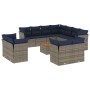 Set sofás de jardín con cojines 12 piezas ratán sintético gris von , Gartensets - Ref: Foro24-3256278, Preis: 977,32 €, Rabat...