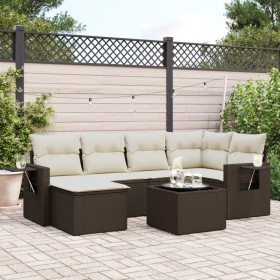 Juego de sofás de jardín 7 piezas con cojines ratán PE marrón von , Gartensets - Ref: Foro24-3220472, Preis: 429,63 €, Rabatt: %