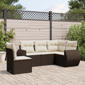 Set comedor de jardín 5 piezas y cojines ratán sintético marrón by , Garden sets - Ref: Foro24-3221372, Price: 356,31 €, Disc...